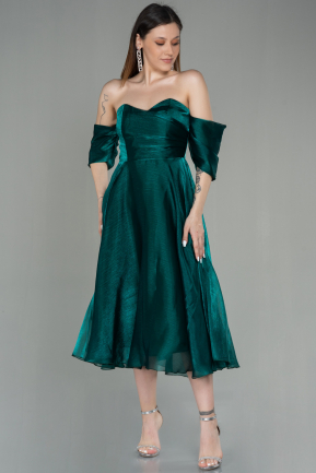 Midi Emerald Green Evening Dress ABK1850