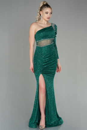 Long Emerald Green Scaly Evening Dress ABU2907