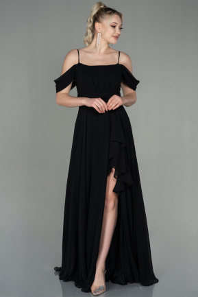 Long Black Chiffon Evening Dress ABU3591