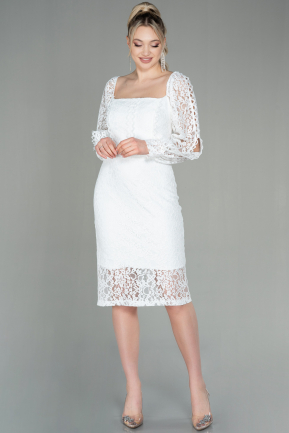 Long White Dantelle Invitation Dress ABU2915