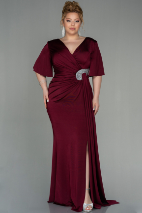 Long Burgundy Plus Size Evening Dress ABU2441
