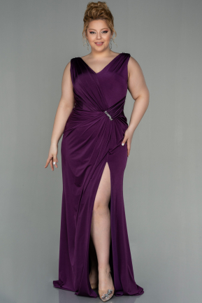Long Purple Plus Size Evening Dress ABU2931