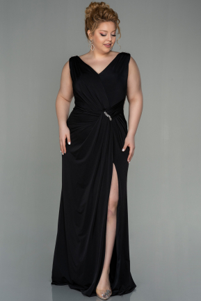 Long Black Plus Size Evening Dress ABU2931