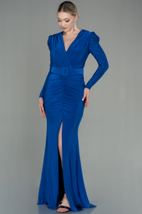 Sax Blue Long Evening Dress ABU2812