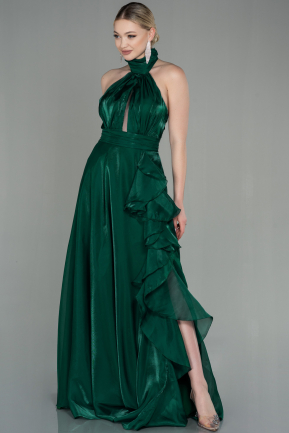 Long Emerald Green Chiffon Prom Gown ABU2960