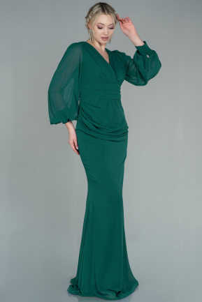 Long Emerald Green Chiffon Evening Dress ABU2818