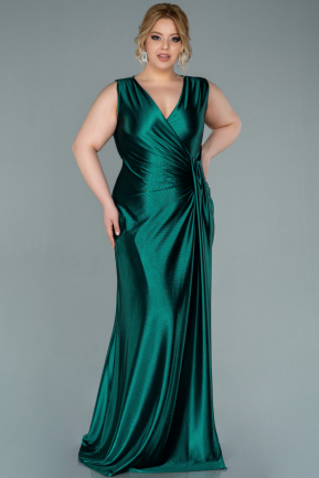 Long Emerald Green Plus Size Evening Dress ABU2366
