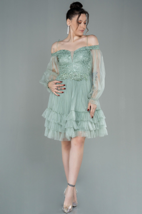 Short Turquoise Invitation Dress ABK992