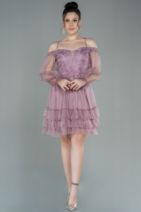 Short Lavender Invitation Dress ABK992