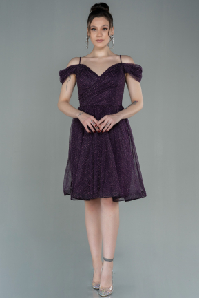 Short Purple Invitation Dress ABK1664