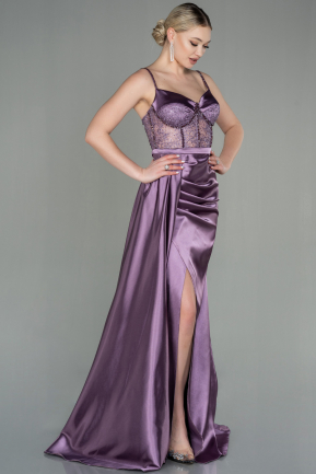 Lavender Long Satin Evening Dress ABU2130