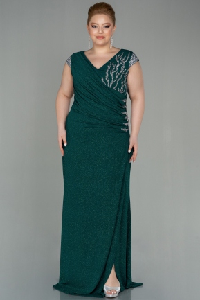 Long Emerald Green Plus Size Evening Dress ABU2869
