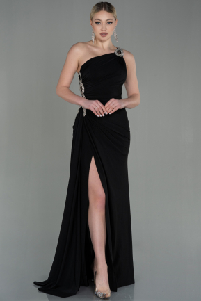 Long Black Plus Size Evening Dress ABU3132