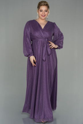 Long Lavender Plus Size Evening Dress ABU2962