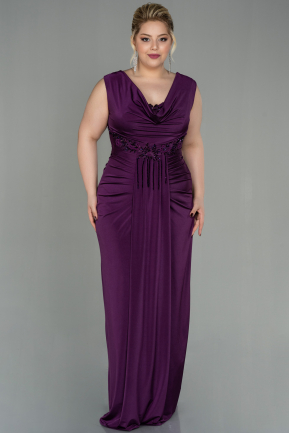 Long Purple Plus Size Evening Dress ABU2974