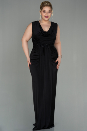 Long Black Plus Size Evening Dress ABU2974