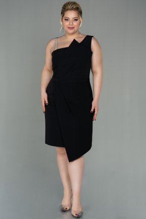 Midi Black Plus Size Evening Dress ABK1680