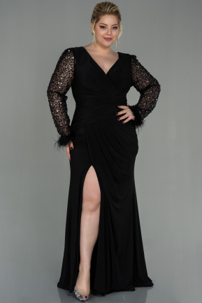 Long Black Oversized Evening Dress ABU2976