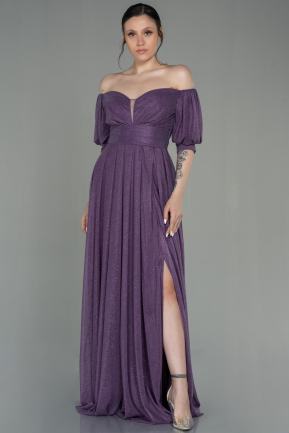 Long Lavender Plus Size Evening Dress ABU3615