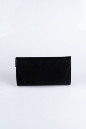 Black Plaster Fabric Evening Bag V510