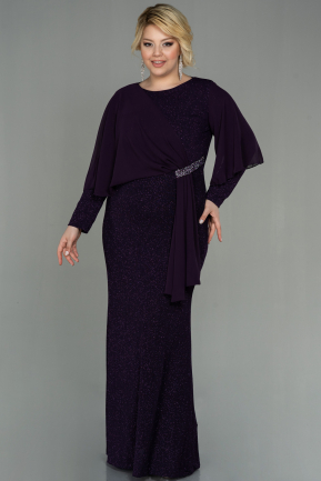 Long Purple Plus Size Evening Dress ABU3013