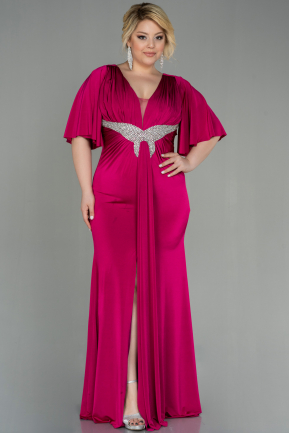 Long Fuchsia Plus Size Evening Dress ABU3015