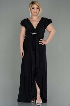 Long Black Plus Size Evening Dress ABU3018