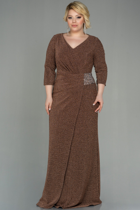Copper Long Plus Size Evening Dress ABU2922