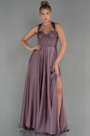Long Lavender Satin Evening Dress ABU3001