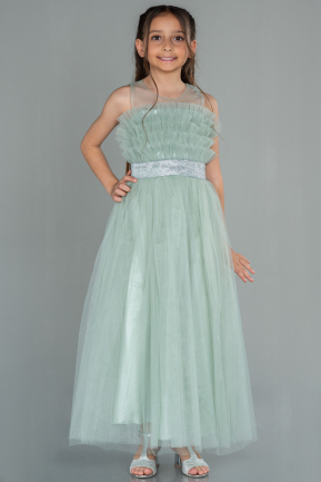 Long Turquoise Girl Dress ABU3032