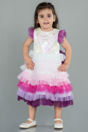 Long Fuchsia Girl Dress ABU3041
