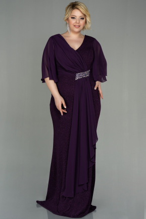 Purple Long Plus Size Evening Dress ABU2863