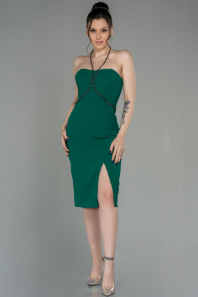 Midi Emerald Green Invitation Dress ABK1709