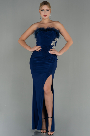 Long Navy Blue Mermaid Prom Dress ABU3049