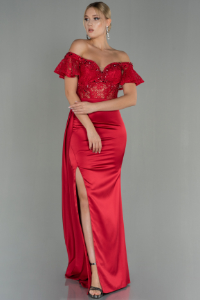 Long Red Mermaid Prom Dress ABU3059
