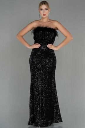 Long Black Scaly Evening Dress ABU3067