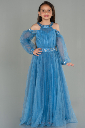 Long Indigo Girl Dress ABU2454