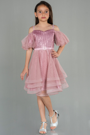 Short Powder Color Girl Dress ABK1715