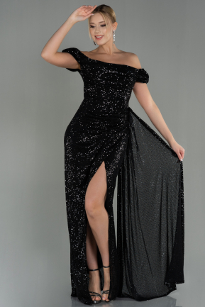 Long Black Scaly Evening Dress ABU2987