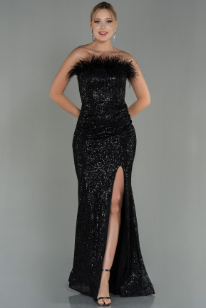 Long Black Scaly Mermaid Evening Dress ABU3071