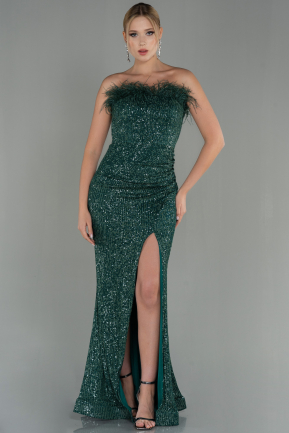 Long Emerald Green Scaly Mermaid Evening Dress ABU3071