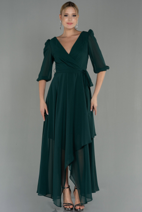 Emerald Green Long Chiffon Invitation Dress ABU1729