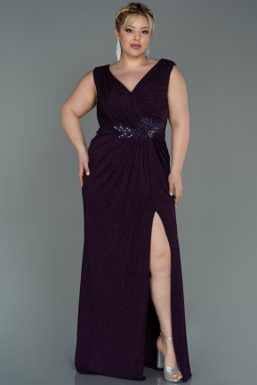 Long Purple Plus Size Evening Dress ABU3074