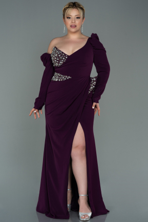 Long Purple Plus Size Evening Dress ABU3007