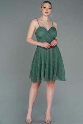 Turquoise Short Dantelle Night Dress ABK1417
