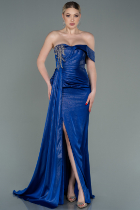 Sax Blue Long Evening Dress ABU2958