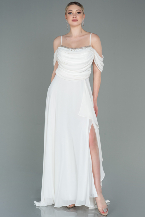 Long White Chiffon Evening Dress ABU3093