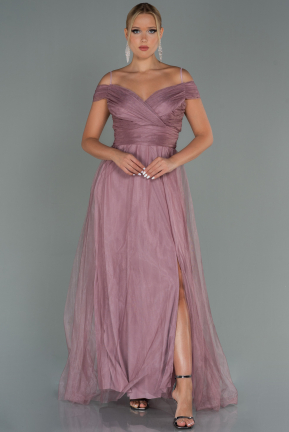 Rose Colored Long Evening Dress ABU2336