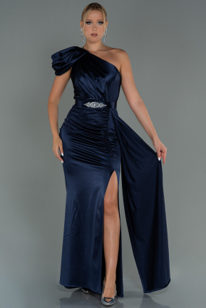 Long Navy Blue Prom Gown ABU3099