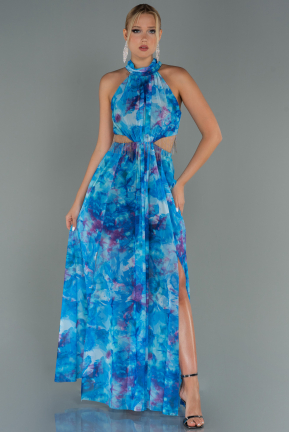 Blue Long Evening Dress ABU2891